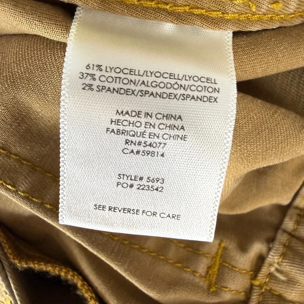 Cabi 5693 Women Tan Brown Utility Cropped Trousers Pants Size 4 Relaxed Fit